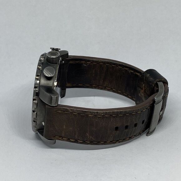 Fossil Nate JR1437 Men's Brown Leather Analog Gray Dial Quartz Watch DV184 - Picture 9 of 12